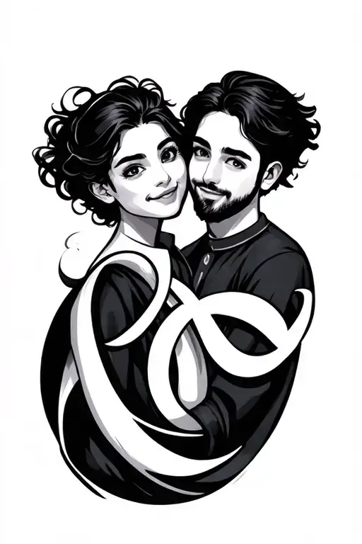 Family Names With Minimalist Design Featuring Characters