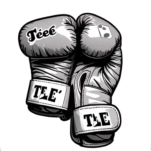 Boxing Gloves With Dice And The Word Tee'le On It