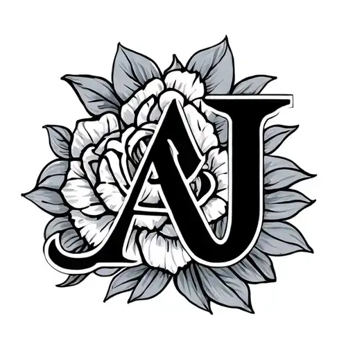 A And J Initials Intertwined