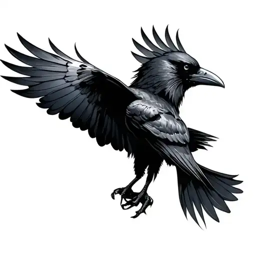 Raven Flying