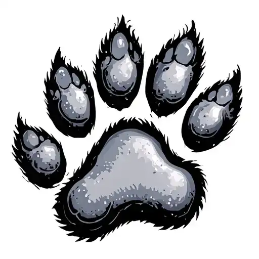 Silver Lab Dog Paw
