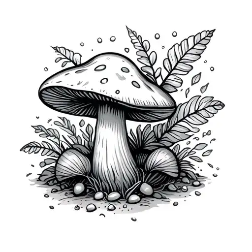 Cute Mushroom With A Cooking And Gardening Elements