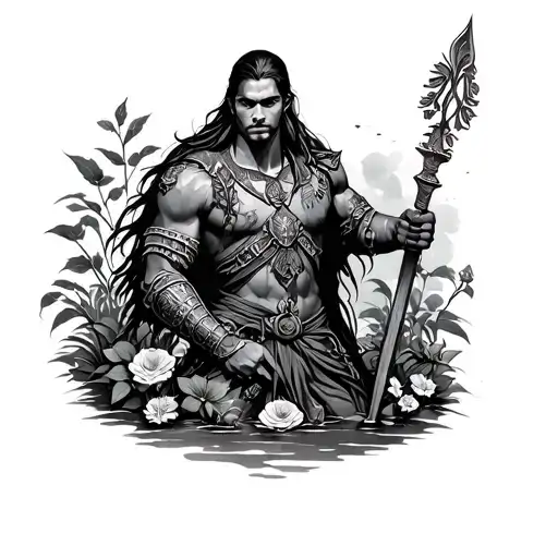 Warrior In A Garden
