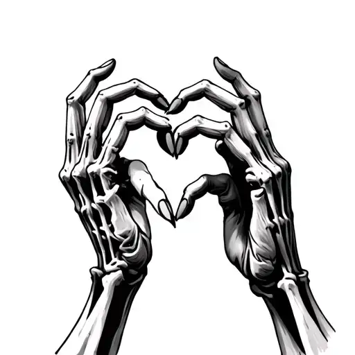 Skellington Hands Making A Heart Shape