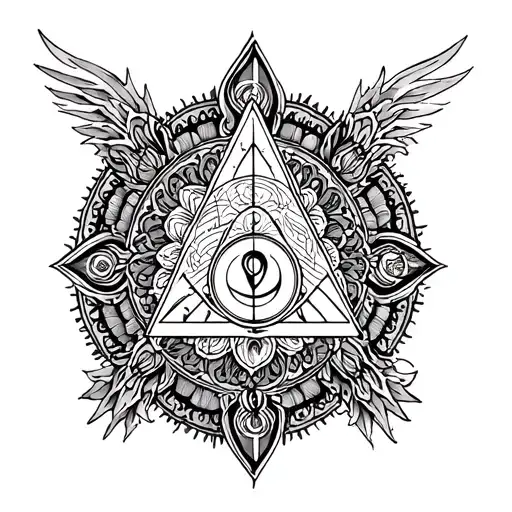 Mandala With Illuminati And Music On Forearm