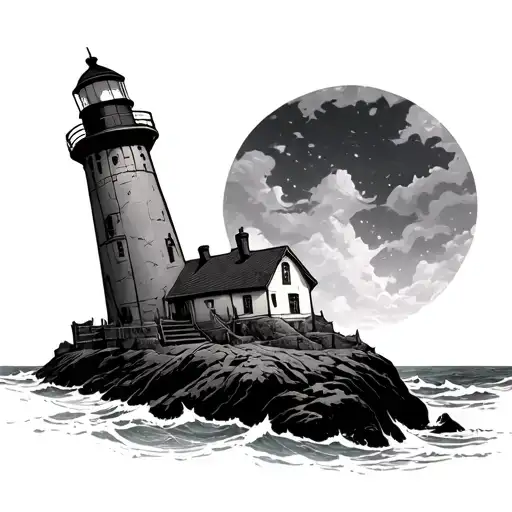 Bioshock Lighthouse Line Drawing