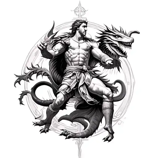 Saint George Fighting The Dragon