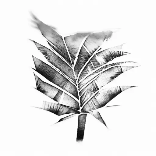 Palm Tree With Letters In Leaves