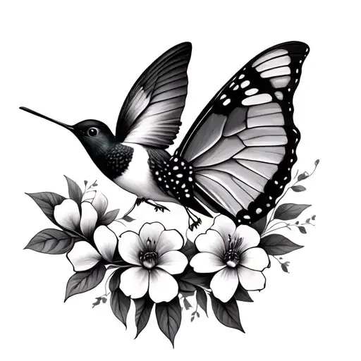 Butterfly And Hummingbird