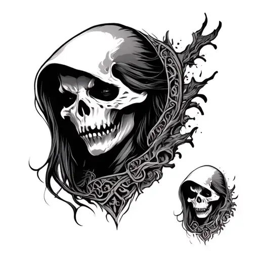 Female Reaper On Neck