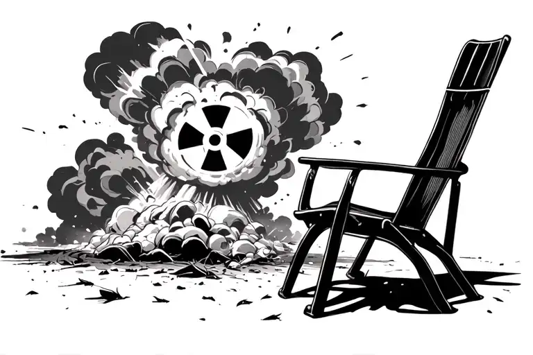 Plastic Lawn Chair Facing Nuclear Explosion With The Ne Plastic Lawn Chair Fallen Over