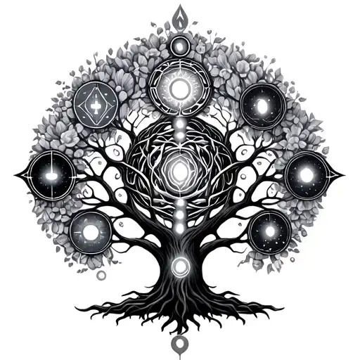 Tree Of Life With Energy Nodes Chakras Nordic Style