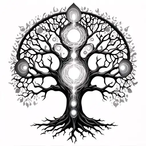 Tree Of Life With Energy Nodes Chakras Nordic Style