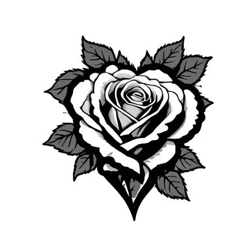 Heart Rose With Gangsta Style