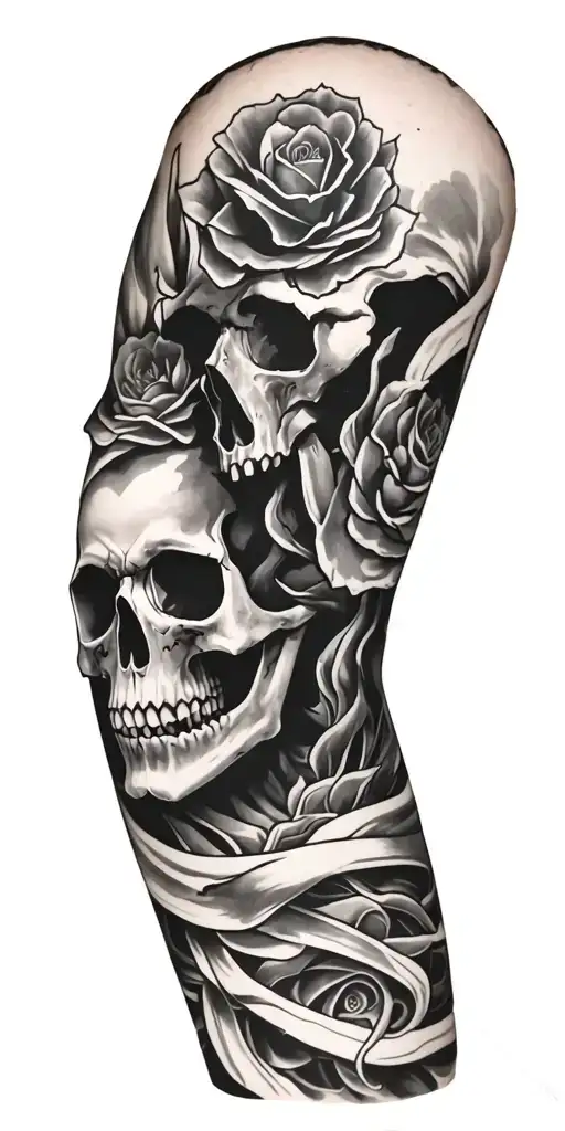 Full Sleeve With Skull Surrounded