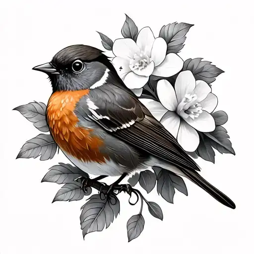 Robin Daffodil Hydrangea Feather