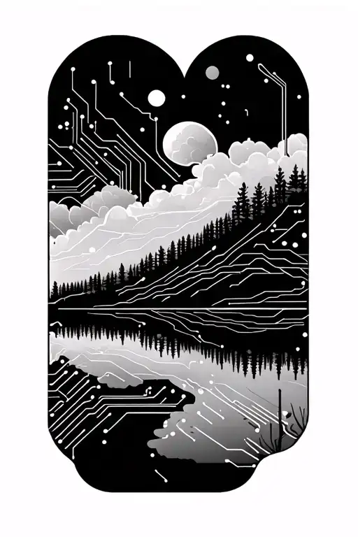 Semiconductor Circuit Design Integrated Nature Scene