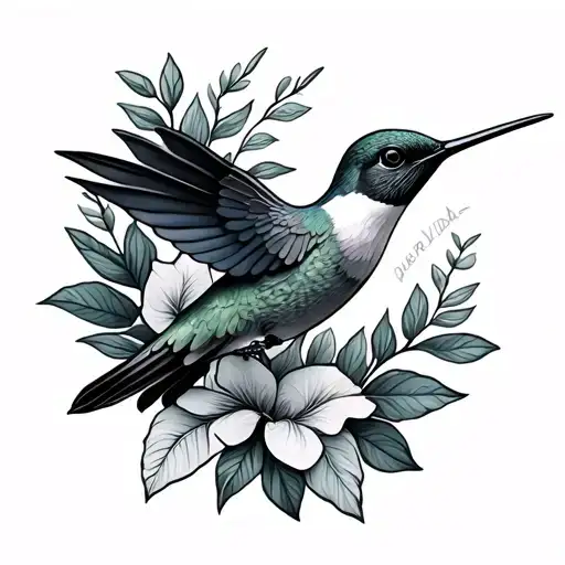 Pura Vida And Hummingbird Hovering