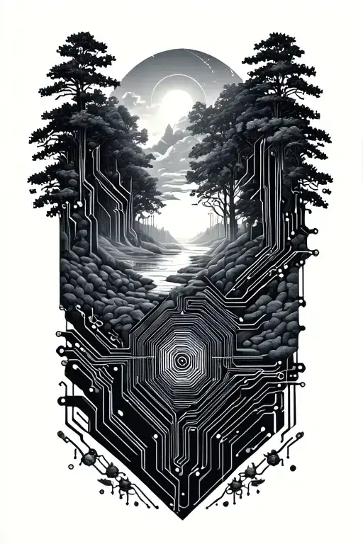 Semiconductor Circuit Design Integrated Nature Scene