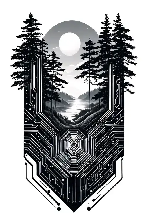 Semiconductor Circuit Design Integrated Nature Scene