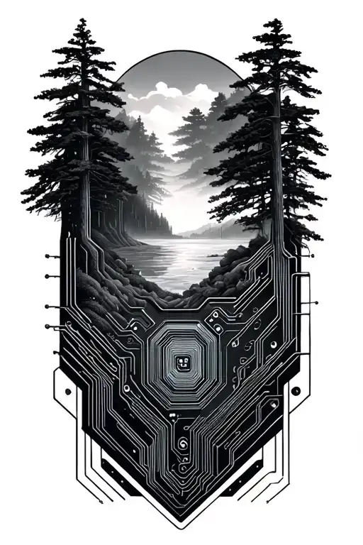 Semiconductor Circuit Design Integrated Nature Scene