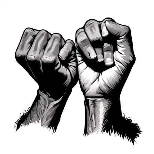 Two Fists Bumping Each Other One Of The Son Second Is Fathers In Realism Gangsta Style