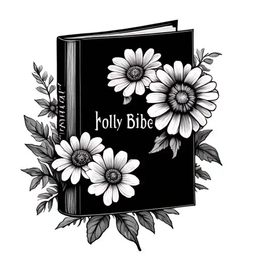 Holy Bible With Wild Flowers Growing