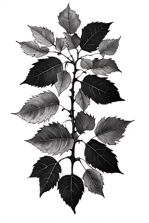 Sycamore Tree Leaves And Branch