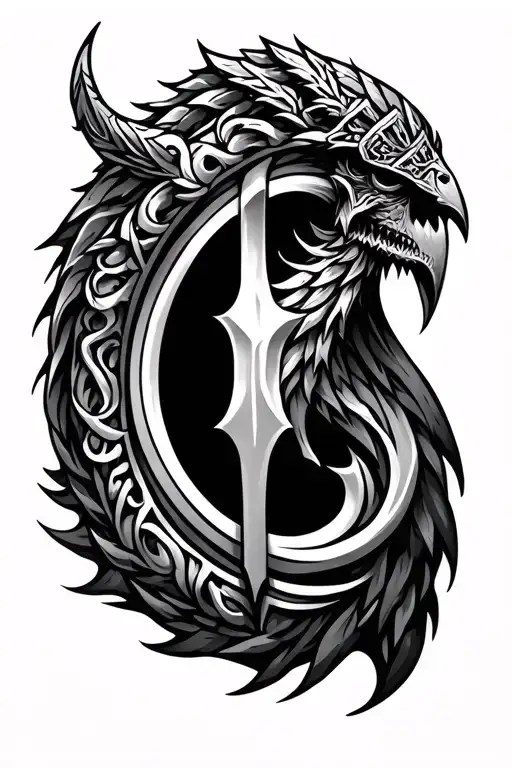 Valhalla Symbol With Intricate