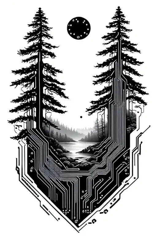 Semiconductor Circuit Design Integrated Nature Scene