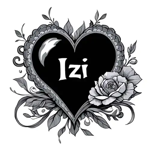 First Name Izi In Heart Form