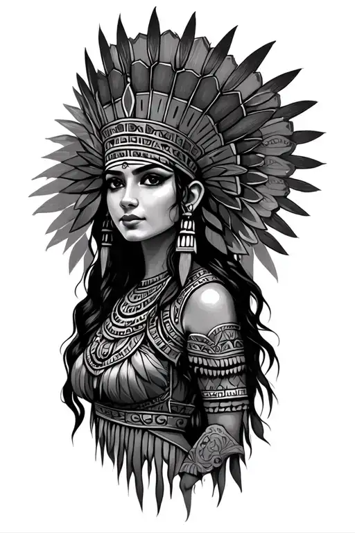 Aztec Princess With Crown