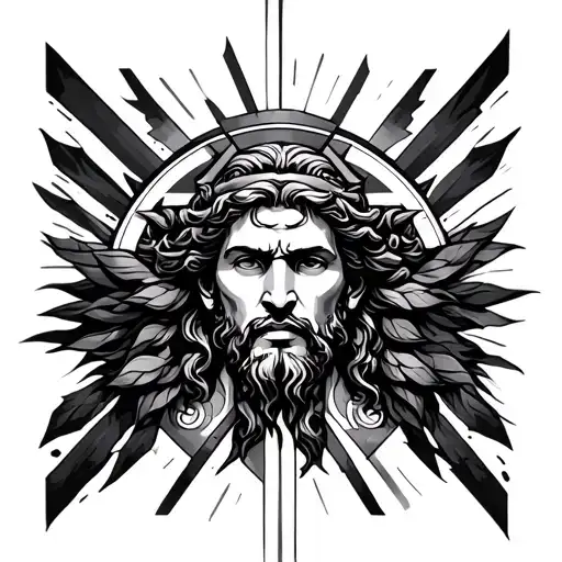 Geometric Lines And Greek Gods Forearm