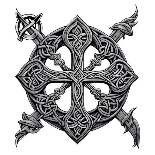 Celtic Cross With Kairos Cross In The Middle