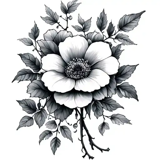 Vine With June And October Flowers