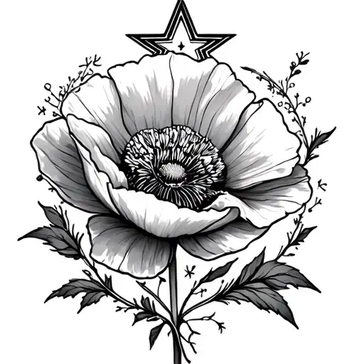 Virgo Star And Poppy Flower