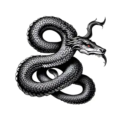 Shoulder Tattoo Of Norse Snake On Shoulder