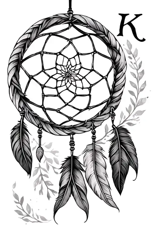Dream Catcher With The Letter K In The Dream Catcher Entangled