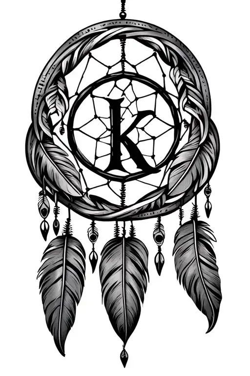 Dream Catcher With The Letter K Inside The Dream Catcher Entangled