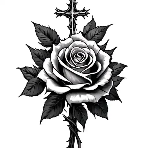 Cross Roses Thorns