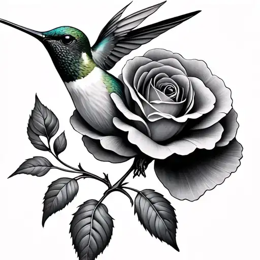 Poppy Rose Hummingbird Flying