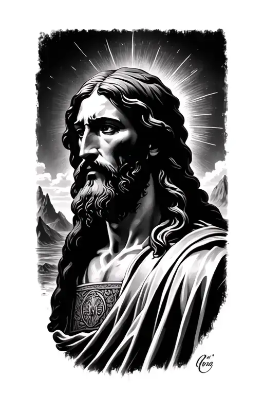 Jesus Looking Powerful In A Nice Scenery