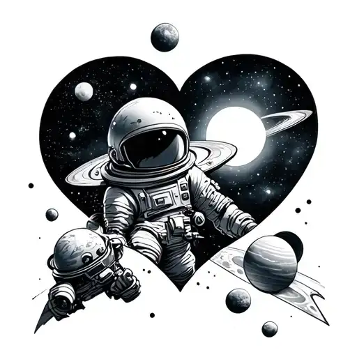 Space Themed Tattoo Under Your Love