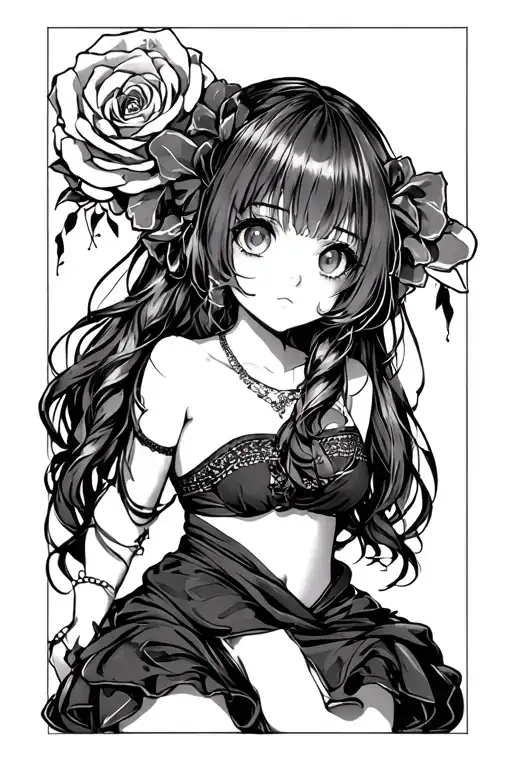 Naughty Anime Girl Looking Up At You