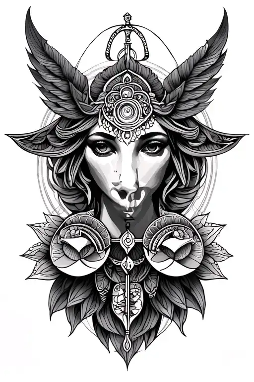 Mandala And Libra Zodiac Sign Keep In Minimalistic