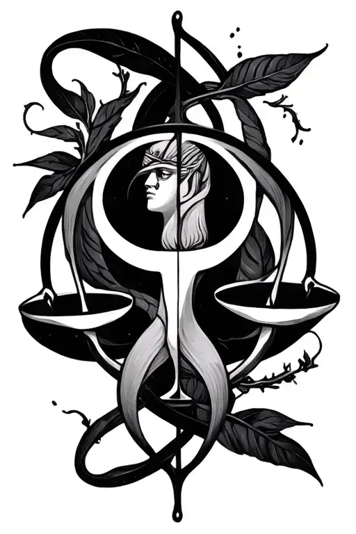 Libra Zodiac Sign Intertwined Minimal