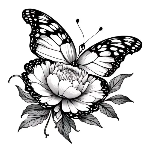 Peony Butterfly With Arabesque Motifs Inspired