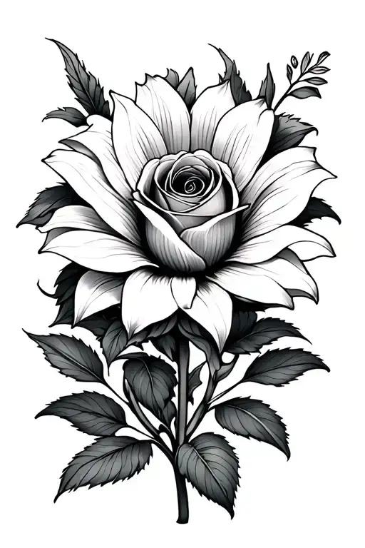 Rose Lily Sunflower Geo Symteric Shapes