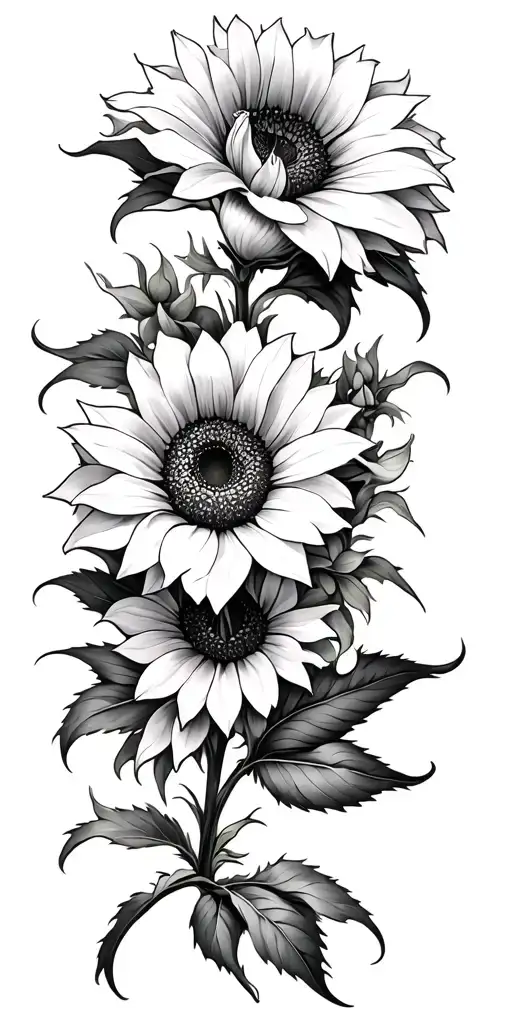 Lily Rose Sunflower Geo Symteric Shapes Tatto