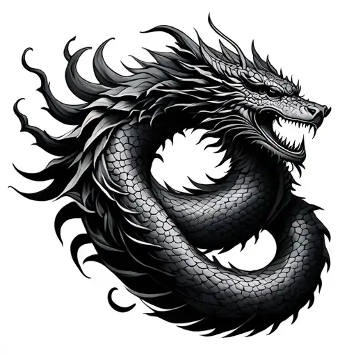 Naga Tattoo Intertwining